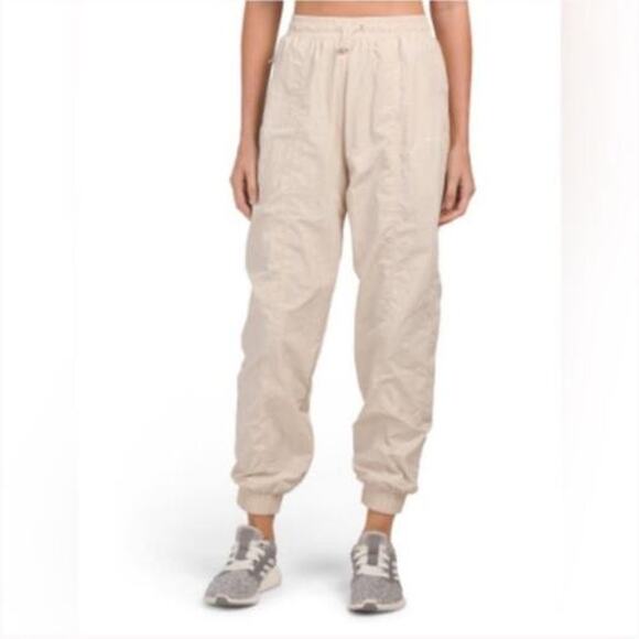 WILO The Label Parachute Jogger Pants Cream Drawstring Mesh Lined Baggy Size L - Picture 1 of 8